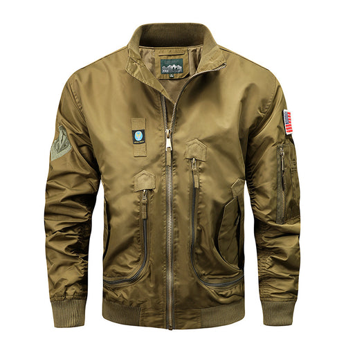 Herren Nylon-Bomberjacke im Fliegerstil mit Utility-Taschen und Ärmel-Fach Echo Archiv
