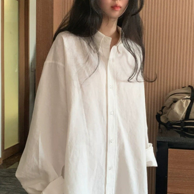 Damen Lässiges Oversize-Shirtkleid mit verlängertem Rückensaum, kastiger Silhouette und weiten Manschetten – Lunéa