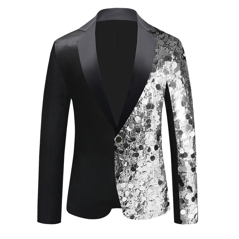 Herren Glamouröser Pailletten-Sakko mit kontrastierendem Design Echoarchiv