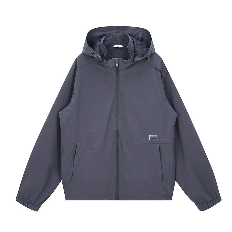 Herren Leichte Outdoor-Jacke mit verstellbarer Kapuze und wasserdichtem Material Echoarchiv