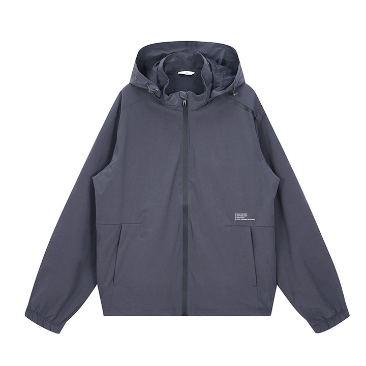 Herren Leichte Outdoor-Jacke mit verstellbarer Kapuze und wasserdichtem Material Echoarchiv