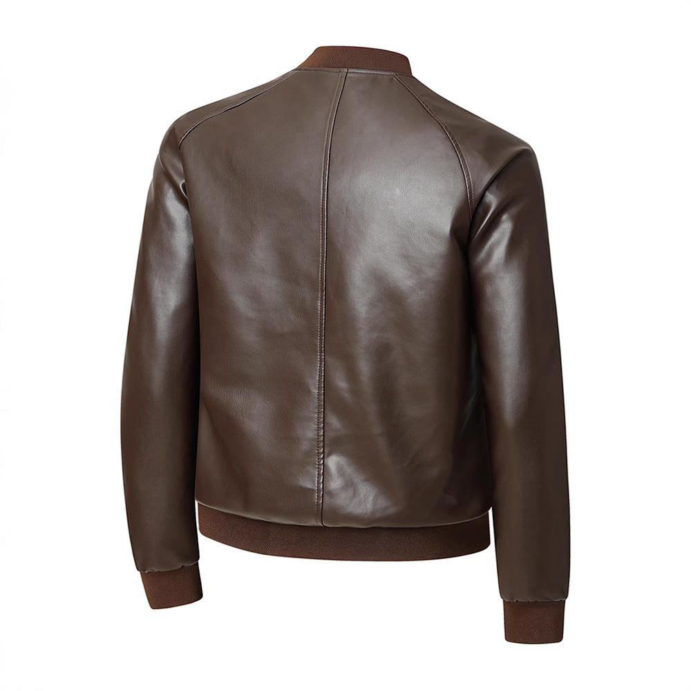 Herren elegante Lederjacke mit modischem Schnitt und praktischen Taschen Echoarchiv