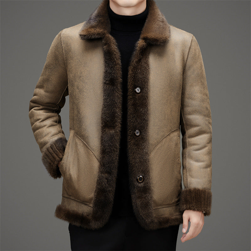 Herren elegante Kunstfelljacke Echoarchiv
