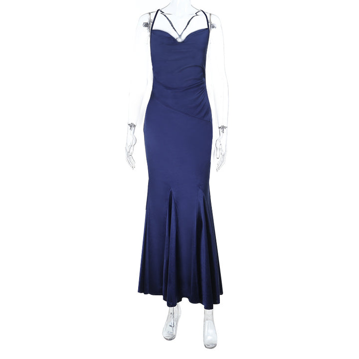 Damen elegantes Maxikleid mit verführerischem Schnitt und feinen Spaghettiträgern Echo Archiv