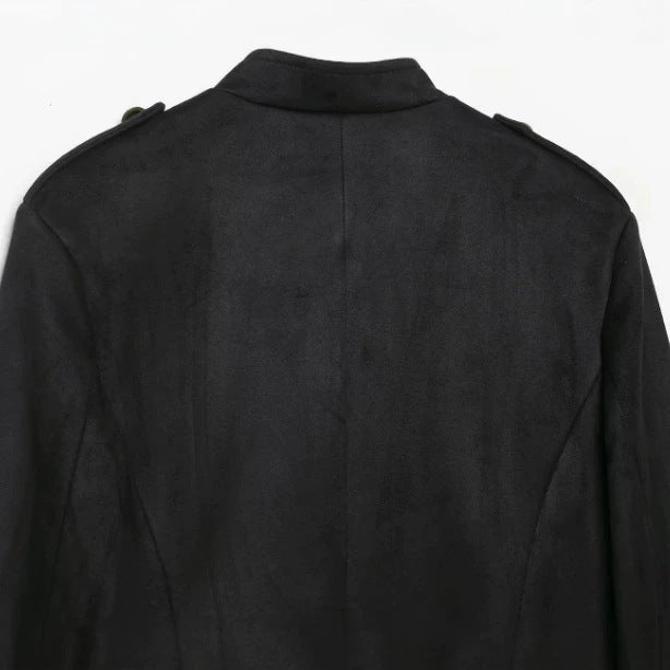 Damen Kurz geschnittene Wollmix-Jacke mit Stehkragen, Reißverschluss und Ballonärmeln Echo Archiv