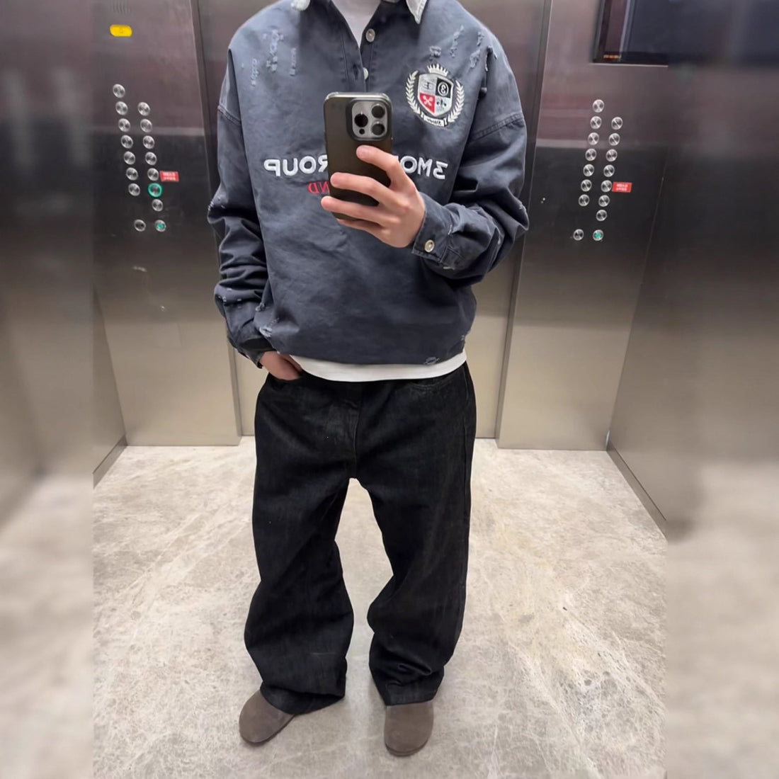 Herren Weitgeschnittene Denim-Jeans Echo Archiv