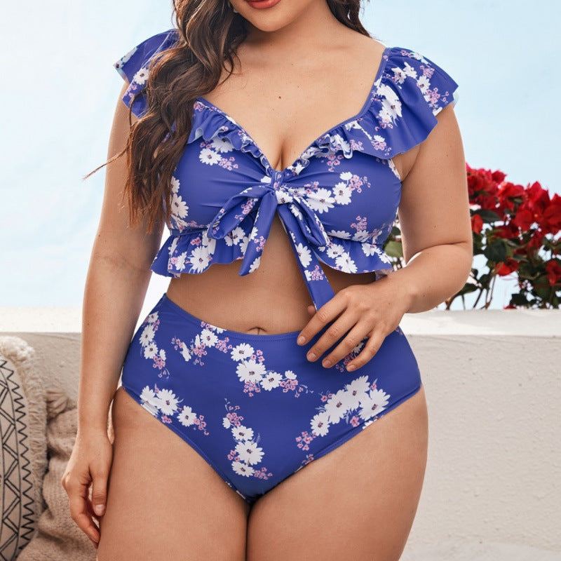 Damen Bikini-Set mit verspieltem Rüschendesign und floralem Muster Echo Archiv