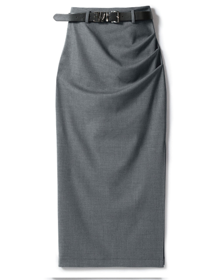 Damen Eleganter Wickelrock mit Taillengürtel Echoarchiv