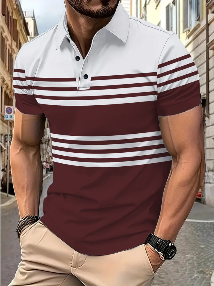 Herren Poloshirt mit modernen Streifen und hochwertigen Materialien Echoarchiv