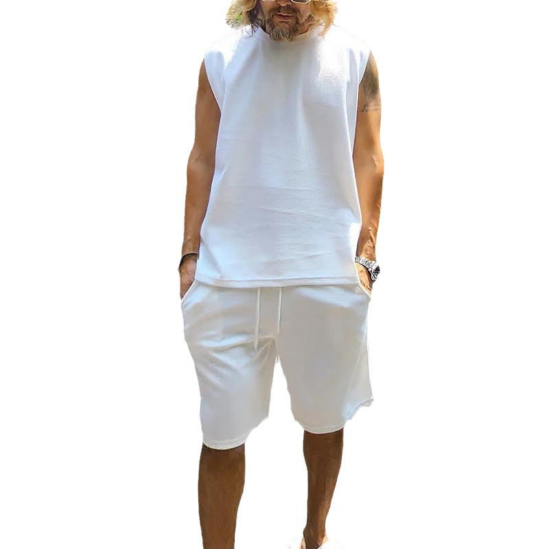 Herren lässiges Kurzarm Sweatshirt und Shorts Set Echoarchiv