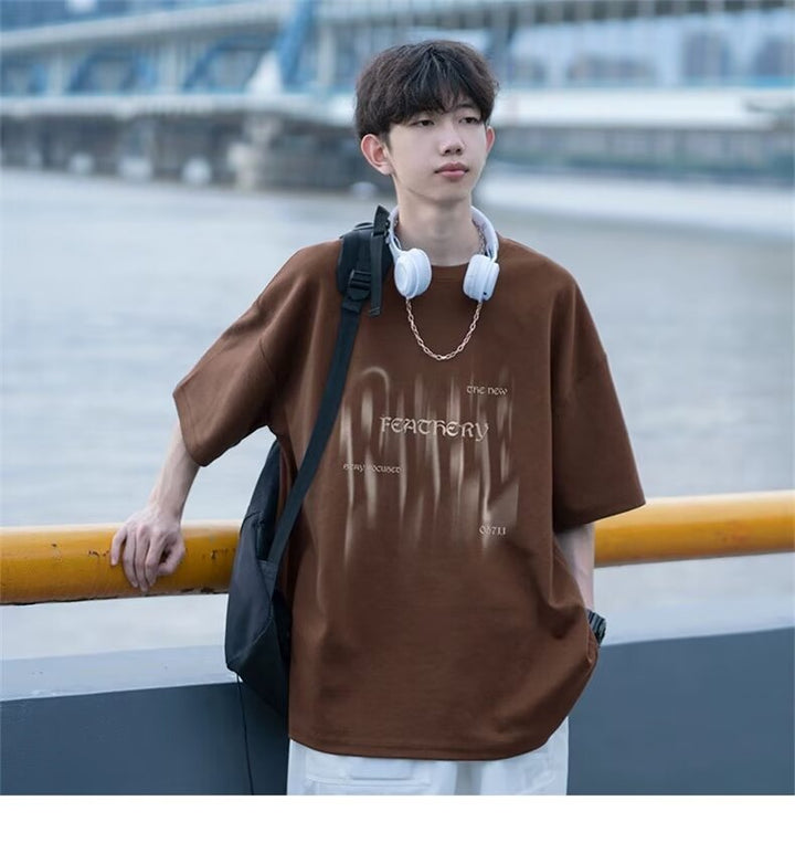 Herren Übergrößes T-Shirt mit kreativem Druck Echoarchiv