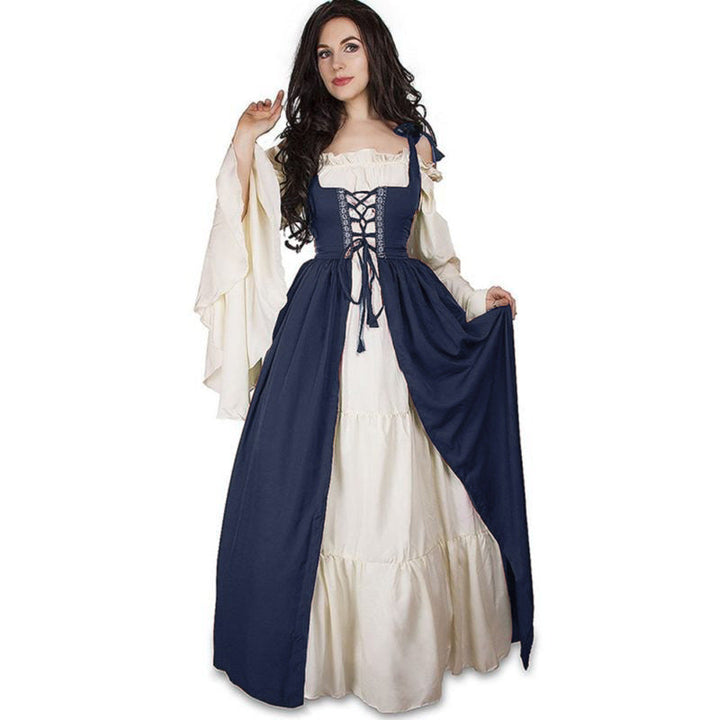 Damen historisches Kleid mit romantischem V-Ausschnitt und voluminösen Ärmeln Echoarchiv