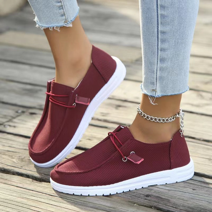 Damen nan urbaner Slip-On Loafer mit geripptem Textiloberteil und dämpfender Gummisohle Echo Archiv