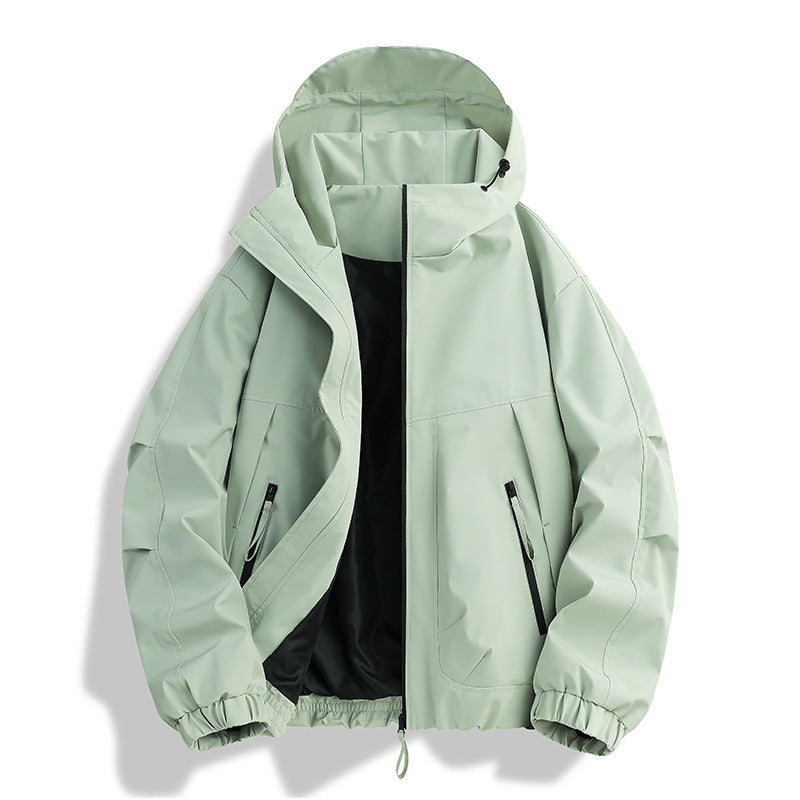 Herren wasserdichte Kapuzen-Utility-Parka mit verschweißten Nähten, verstellbarer Kapuze und verdeckten Reißverschlusstaschen – Montevé