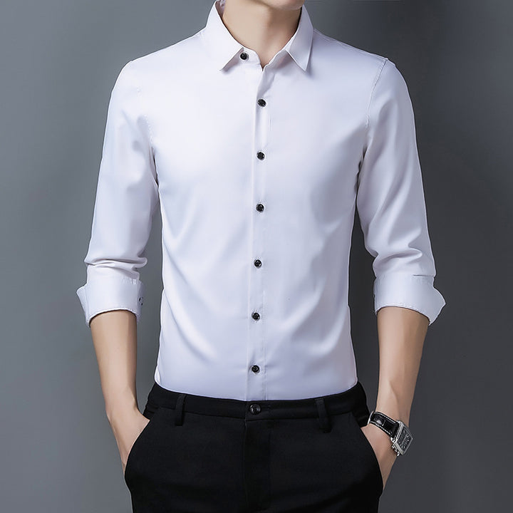 Herren Elegantes Langarmhemd aus hochwertigem Satin Echoarchiv