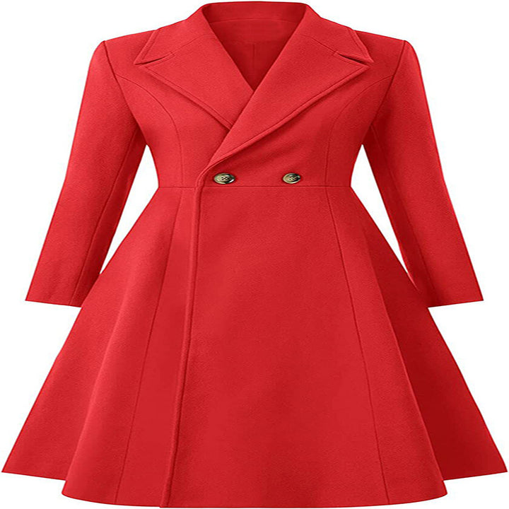 Damen Tailliertes Mantelkleid im A‑Linien‑Tailoring aus Wollmix mit schmaler Taille und ausgestelltem Rock Echoarchiv