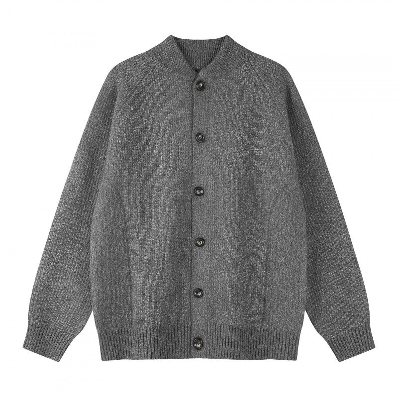 Herren Relaxter Grobstrick-Cardigan mit Raglanärmeln und Rippenabschlüssen Echo Archiv