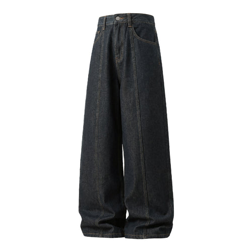 Damen Ultraweite High-Waist Denim-Palazzo-Hose mit vertikalen Teilungsnähten Echo Archiv
