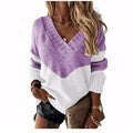 Damen nan V-Ausschnitt Strickpullover mit Chevron-Muster und Oversize-Schnitt Echo Archiv