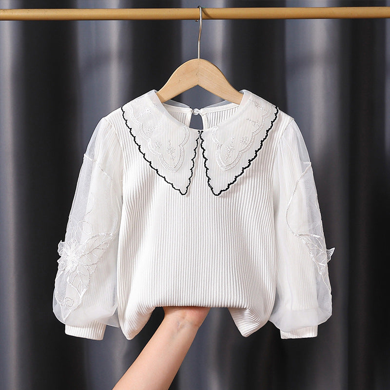 Damen gemütliches Sweatshirt mit transparenten Puffärmeln Echo Archiv