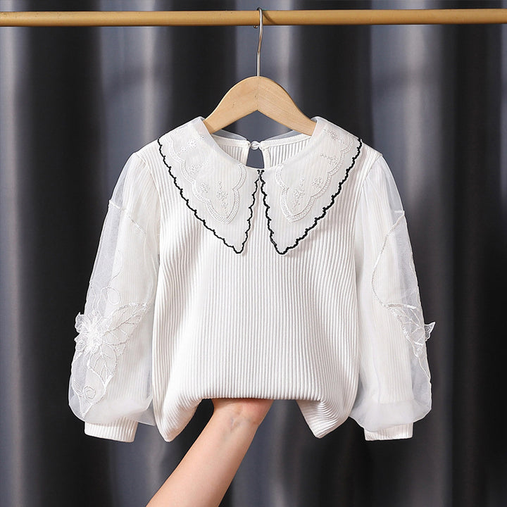 Damen gemütliches Sweatshirt mit transparenten Puffärmeln Echo Archiv