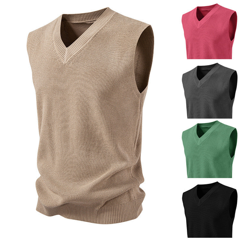 Herren ärmelloser Pullover im strukturierten Design Echoarchiv