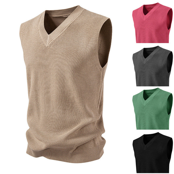 Herren ärmelloser Pullover im strukturierten Design Echoarchiv