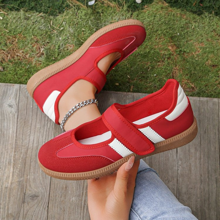Damen Mary-Jane-Sneaker mit Klettverschluss, leichter Profilsohle und Komfortfußbett Echo Archiv
