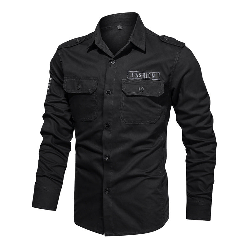 Herren nan Fieldshirt aus Baumwoll-Twill mit Schulterklappen und Klappentaschen Echo Archiv