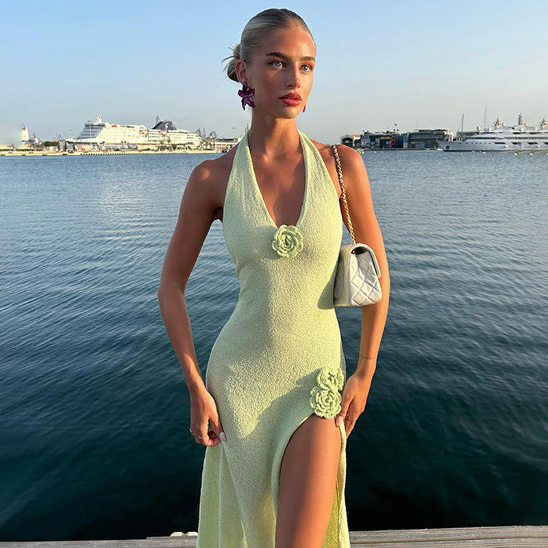 Damen verführerisches Strandkleid mit floralen Akzenten Echo Archiv