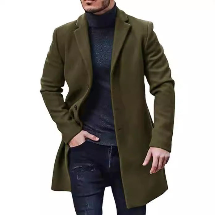 Herren eleganter Wollmantel mit zeitloser Silhouette und klassischem Revers Echoarchiv