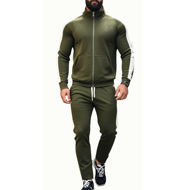 Herren Sportlicher Trainingsanzug mit modernem Stehkragen und praktischen Taschen Echoarchiv