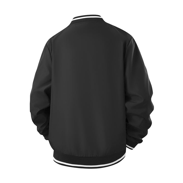 Herren Varsity-Bomberjacke im College-Stil mit Druckknopfverschluss und gerippten Kontrastbündchen Echo Archiv