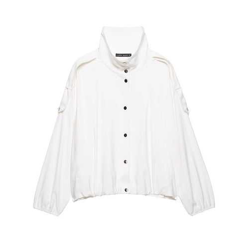 Damen Oversize-Blousonjacke mit Stehkragen und Druckknopffront Echo Archiv