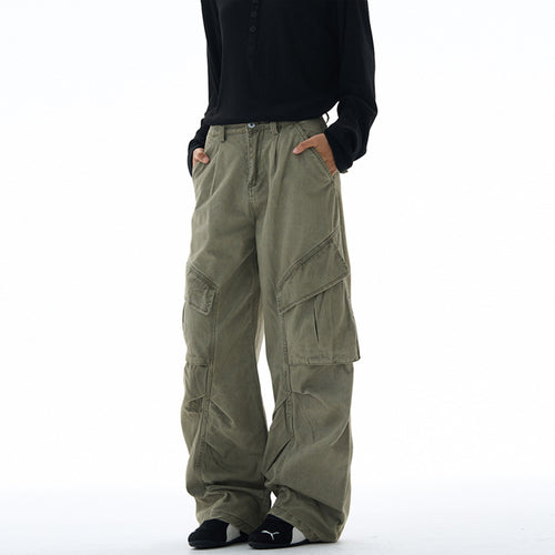 Damen weite Cargohose mit tiefem Schritt und aufgesetzten Taschen Echo Archiv