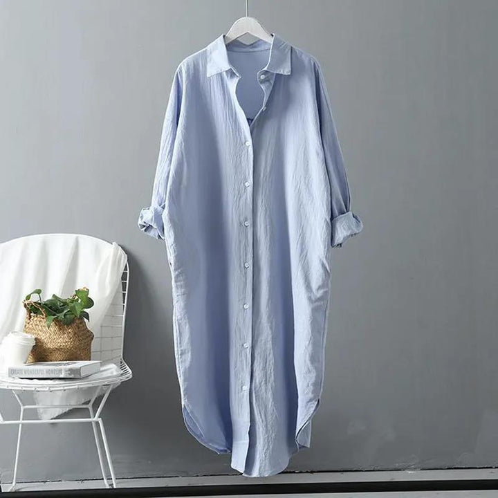 Damen oversized Blusenhemd in lässigem Schnitt mit Knopfleiste Echoarchiv