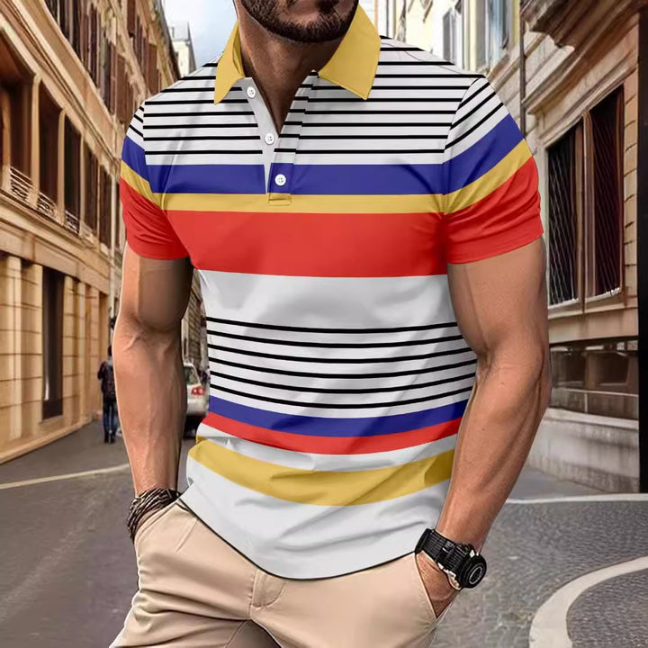 Herren Poloshirt mit modischem Streifendessin und hochwertiger Baumwollmischung Echoarchiv