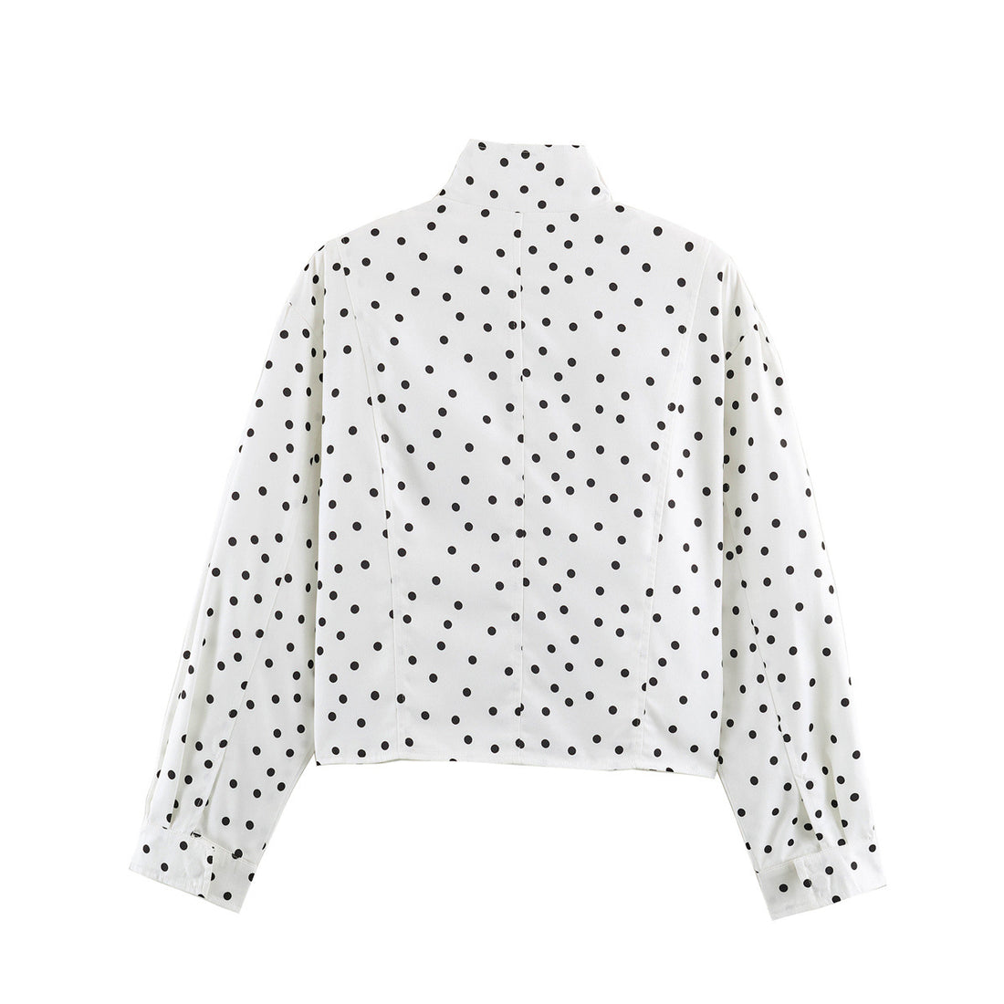 Damen Gepunktete Cropped-Jacke im Boxy-Cut mit hohem Stehkragen Echo Archiv