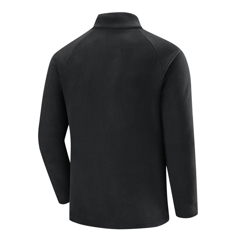 Herren Fleece-Halbzip-Trainingsshirt mit Stehkragen und Ärmel-Reißverschlusstasche Echo Archiv