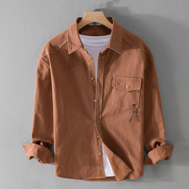 Herren Relaxed-Overshirt aus Baumwoll-Twill mit aufgesetzter Brusttasche Echoarchiv