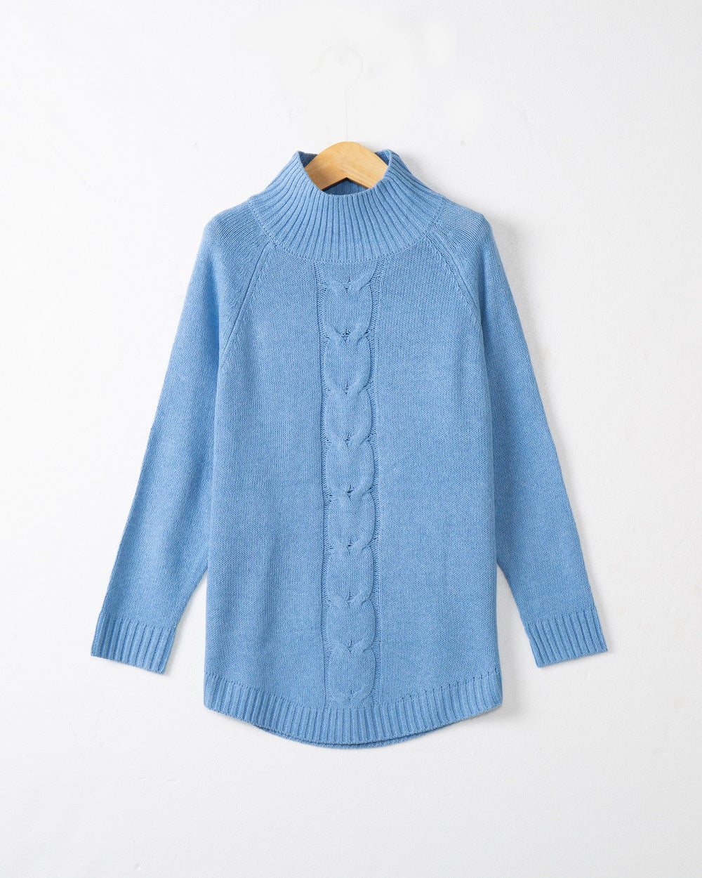 Damen Rollkragenpullover mit Zopfmuster und Raglanärmeln Echo Archiv