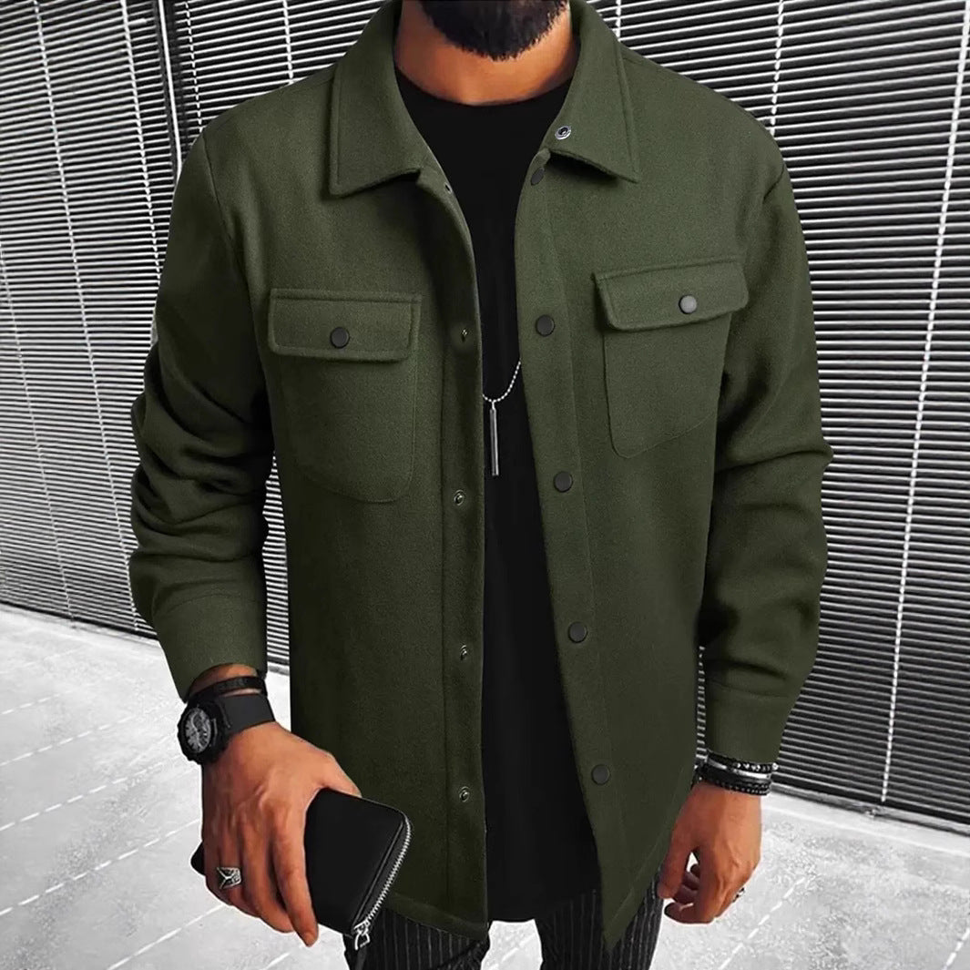 Herren Modische Hemdjacke mit praktischen Taschen – Taviero