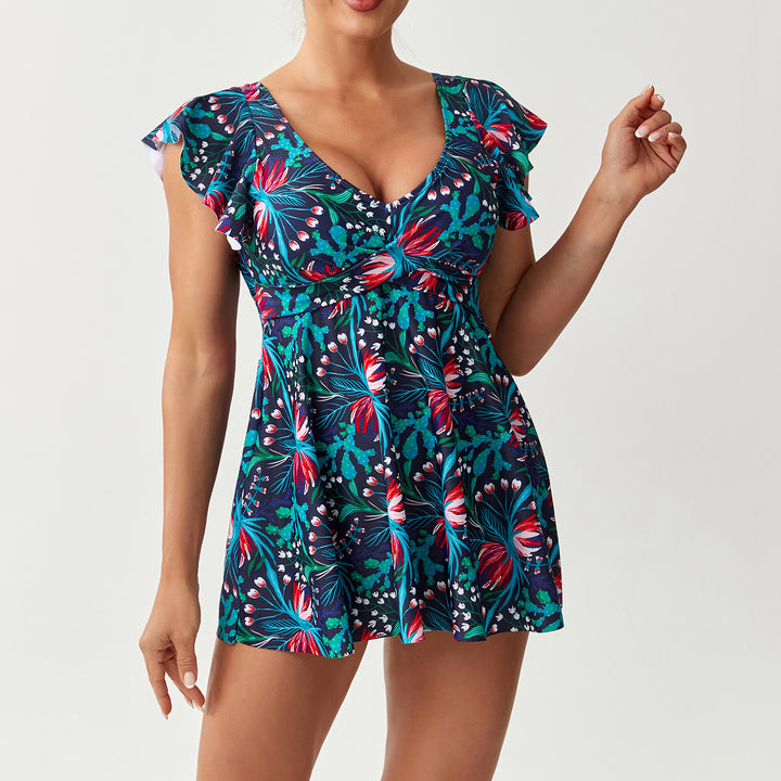 Damen Schwimmkleid mit Rüschendetails Echo Archiv