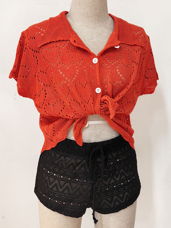 Damen luftiger Häkel-Cardigan mit modischem Lochmuster Echo Archiv
