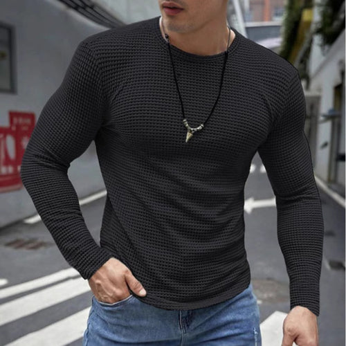 Herren Langarmshirt mit strukturierter Oberfläche Echoarchiv