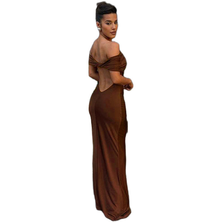 Damen Off-Shoulder Maxikleid Echo Archiv