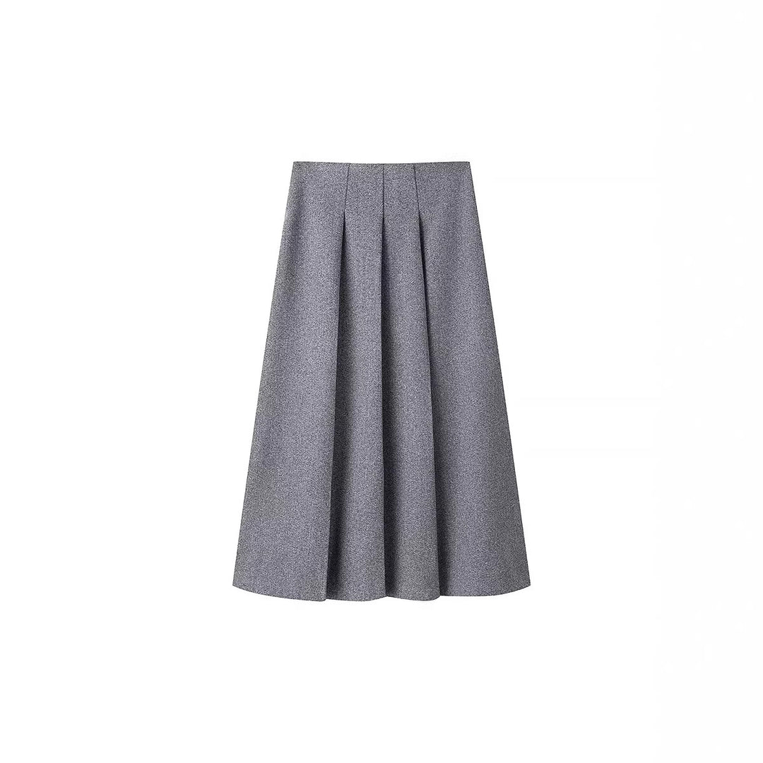 Damen Elegantes Wollmix-Kostüm mit tailliertem Kurzblazer und ausgestelltem Midirock Echo Archiv