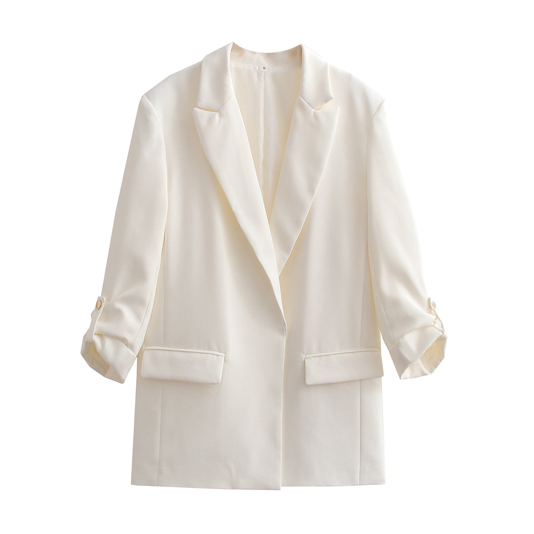 Damen Oversize Longline Blazer mit Dreiviertel-Ärmeln und Reverskragen – Valéne