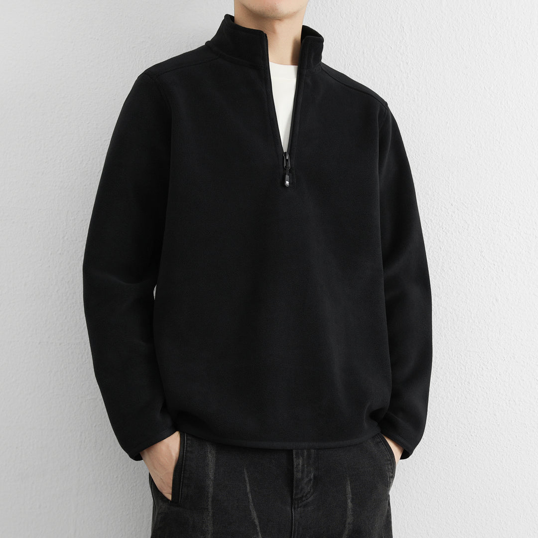 Herren Fleece Pullover mit Stehkragen Echoarchiv