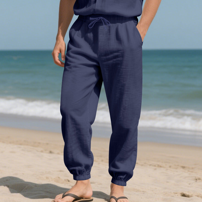 Herren luftige Strandhose mit elastischem Bund Echoarchiv